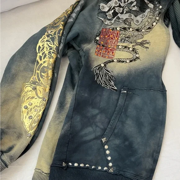 BLING DRAGON HOODIE Asian vibe Key Closet 2006 Y2K - Picture 3 of 15